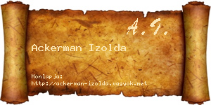 Ackerman Izolda névjegykártya